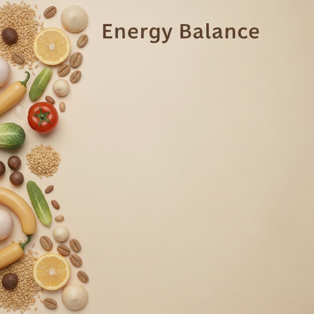 Energy balance illustration with balanced composition